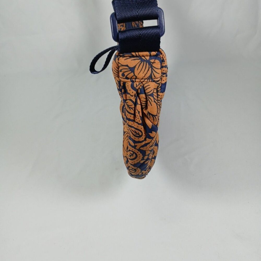 Vera Bradley Quilted Shoulder Bag Blue Orange Floral Paisley Adjustable Strap - Picture 9 of 9